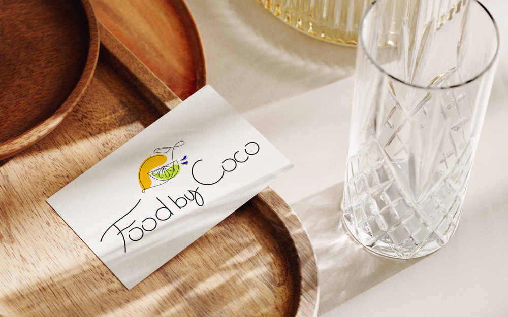 création carte de viite Food by Coco – identité visuelle nutritionniste
