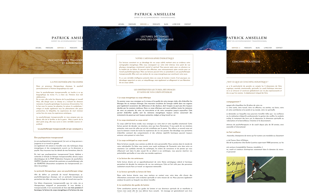 Création de site web pour un thérapeute et présentation de services